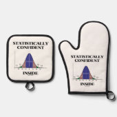 統計的に自信のあるベル曲線ユーモアの内部 鍋つかみ&鍋敷きセット (正面)