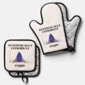 統計的に自信のあるベル曲線ユーモアの内部 鍋つかみ&鍋敷きセット (正面/裏面)