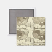 統計統一された州の岩版図 マグネット (正面/裏面)