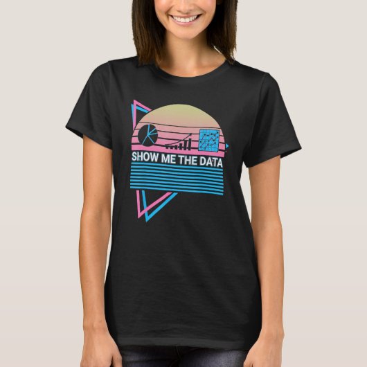 統計統計統計学者データの表示 Tシャツ (正面)