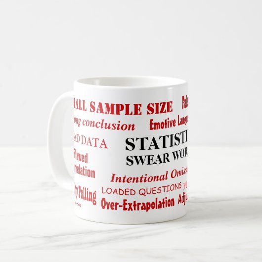 統計誓う言葉おもしろい統計学者ギフト コーヒーマグカップ (正面左)
