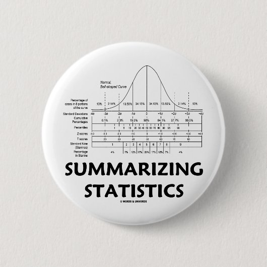 統計量の要約 缶バッジ (正面)