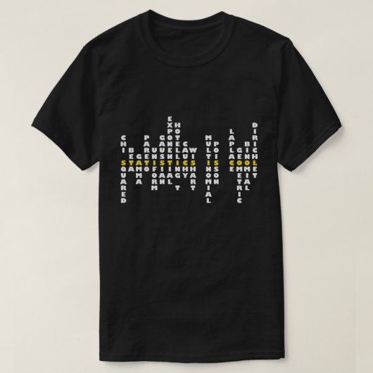 統計量はですクールなTシャツ(暗い色) Tシャツ (デザイン正面)