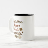 統計量はチョコレートを専攻します ツートーンマグカップ (正面左)