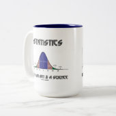 統計量芸術及び科学両方(鐘のカーブ) ツートーンマグカップ (正面左)