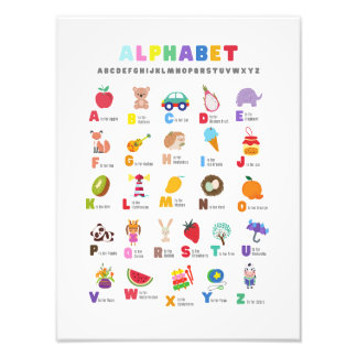 絵で学ぶアルファベット学習ポスター フォトプリント