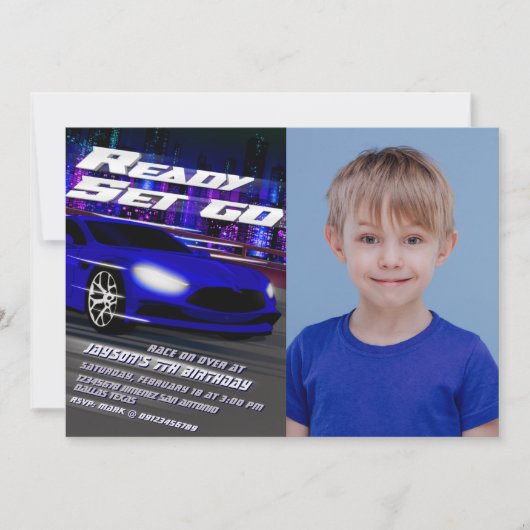 絵と一緒におめでとう! 招待状 (正面)