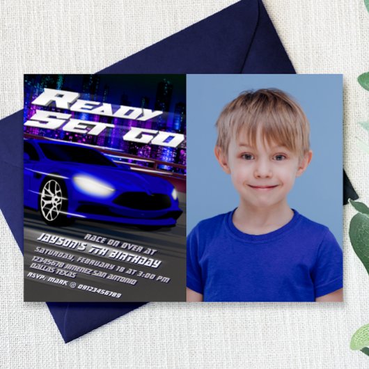 絵と一緒におめでとう！ 招待状