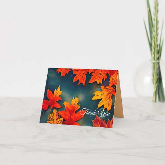 絵になるような rustic な秋の紅葉 サンキューカード (正面)