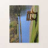 絵のようなカラフル秋ツインレイクスパークベンチ ジグソーパズル (縦)