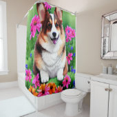 絵のようなフローラコルギ シャワーカーテン (インサイチュ)