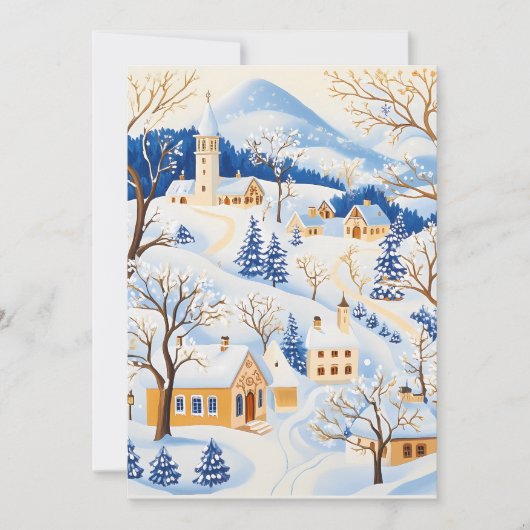 絵のような山村のクリスマスカード シーズンカード (正面)