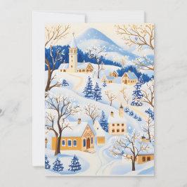 絵のような山村のクリスマスカード シーズンカード