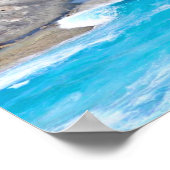 絵のような海の風景 優しい波と崖の写真 ポスター (角)