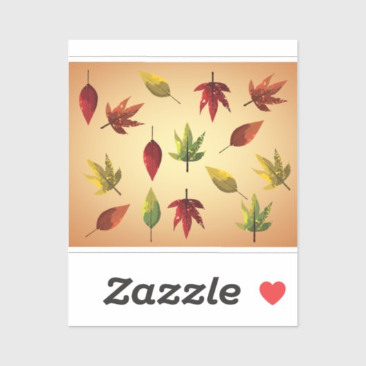 絵のような秋の葉 シール (シート)