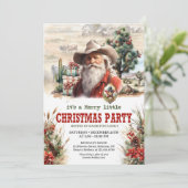 絵のような西部サンタのカウボーイ保安官バッジ 招待状 (スタンド正面)