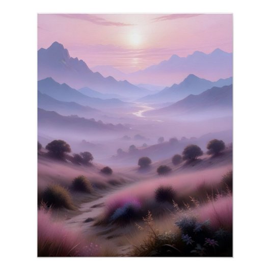 絵のような風景ポスターの背景壁紙 ポスター (正面)