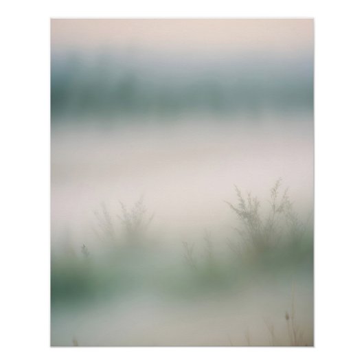 絵のような風景ミスト自然背景画 ポスター (正面)