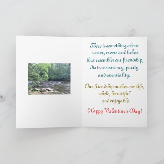 絵のような風景、友人のバレンタインカード カード (内部)