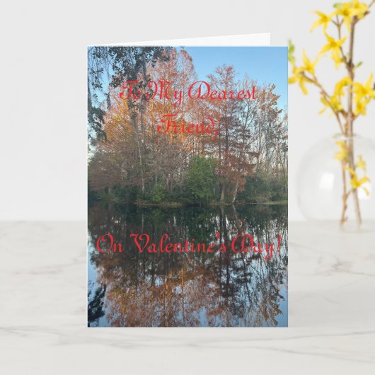 絵のような風景、友人のバレンタインカード カード (黄色い花)