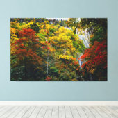 絵のように美しい景色の秋羽衣滝北海道 キャンバスプリント (インサイチュ (ウッドフロア))