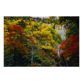 絵のように美しい景色の秋羽衣滝北海道 ポスター (正面)