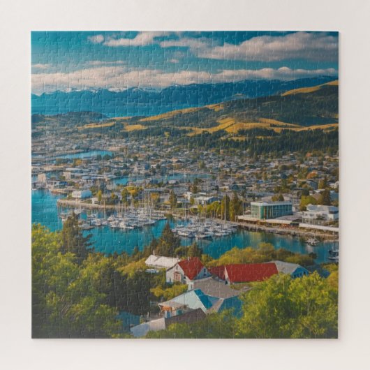 絵のように美しい沿岸町 ジグソーパズル (縦)