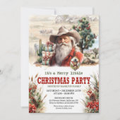 絵のように美しい西サンタカウボーイ保安官のバッジ 招待状 (正面)