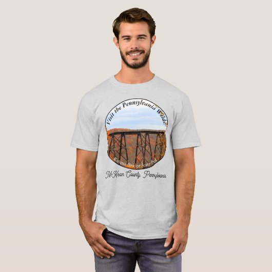 絵のように美しいPAウィルドお土産Kinzua Bridge LT Tシャツ (正面フル)