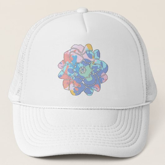 絵の具の染みでできた花 キャップ (正面)