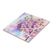 絵の背景にピンクのサクラ タイル (側面)