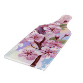 絵の背景にピンクの桜 カッティングボード (角)