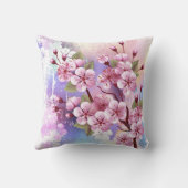 絵の背景にピンクの桜 クッション (裏面)