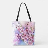 絵の背景にピンクの桜 トートバッグ (裏面)