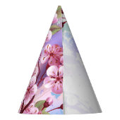 絵の背景にピンクの桜 パーティーハット (裏面)