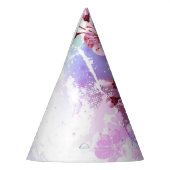 絵の背景にピンクの桜 パーティーハット (左)