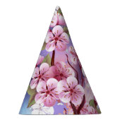 絵の背景にピンクの桜 パーティーハット (右)