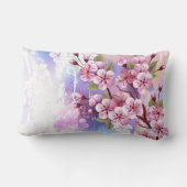 絵の背景にピンクの桜 ランバークッション (裏面)