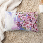 絵の背景にピンクの桜 ランバークッション (ブランケット)