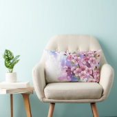 絵の背景にピンクの桜 ランバークッション (椅子)