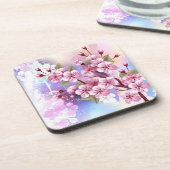 絵の背景に淡い桜 コースター (左側)
