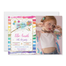 絵の誕生日写真招待状