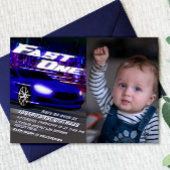 絵はがき付きのスピードバースデー招待状 招待状