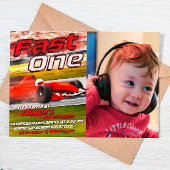 絵はがき付きのスピードレースバースデー招待状 招待状