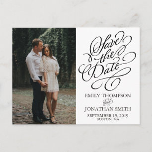 絵はがき Save The Date ポストカード、カリグラフィー ポストカード