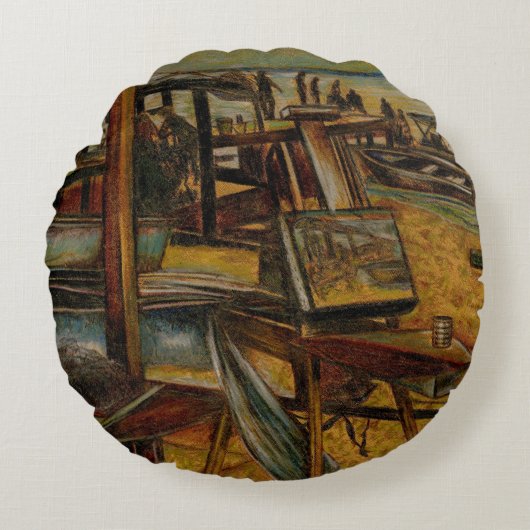 絵は全素晴らして1本の筆跡から始まる ラウンドクッション (正面)