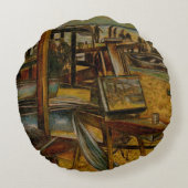 絵は全素晴らして1本の筆跡から始まる ラウンドクッション (裏面)