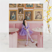 絵を描いた豪華な女性がグリーティングカードを折った カード (黄色い花)