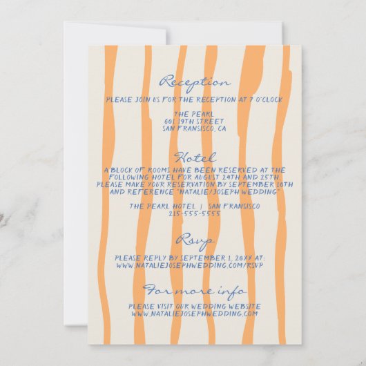 絵を描お洒落カラフル手を結婚加える 招待状 (裏面)