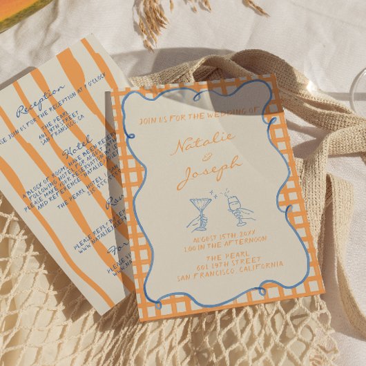 絵を描お洒落カラフル手を結婚加える 招待状